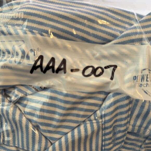 Vineyard Vines Men's Striped Pique Pima Cotton Blend Performance Polo Blue Large - Picture 5 of 5